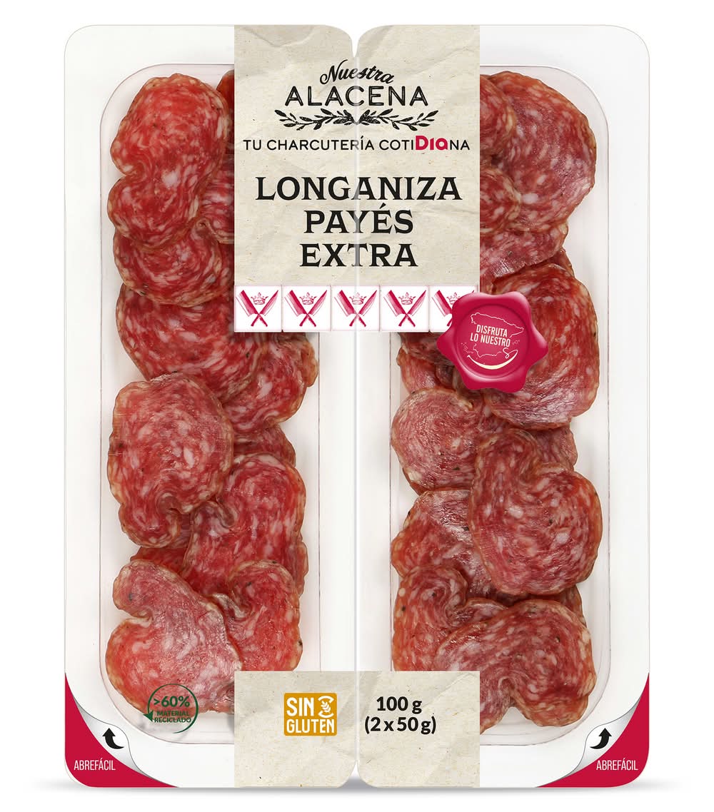 Longaniza Payés Extra Dia Nuestra Alacena Bandeja 2 X 50 G