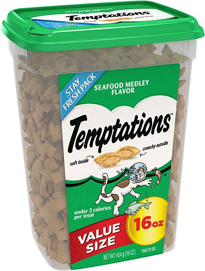 Temptations Treats for Cats Bundle: Seafood Medley (16 oz) 