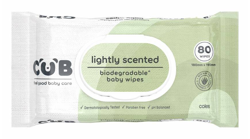 CUB Lightly Scented Biodegradable Baby Wipes (80 pack)