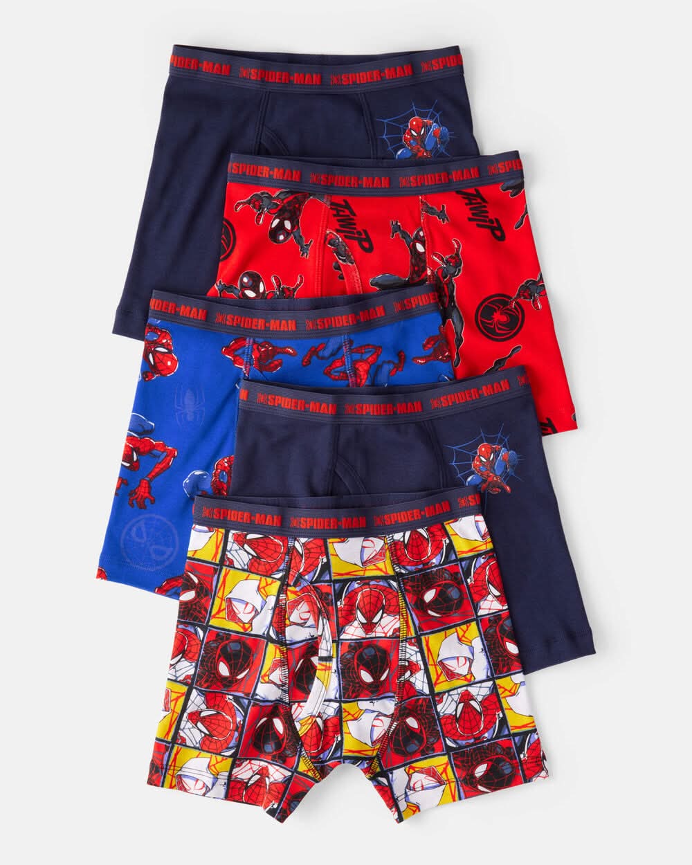 Boys 5-Pack ©Marvel Spider-Man Boxer Brief Underwear - Navy/Blue/Red - 8