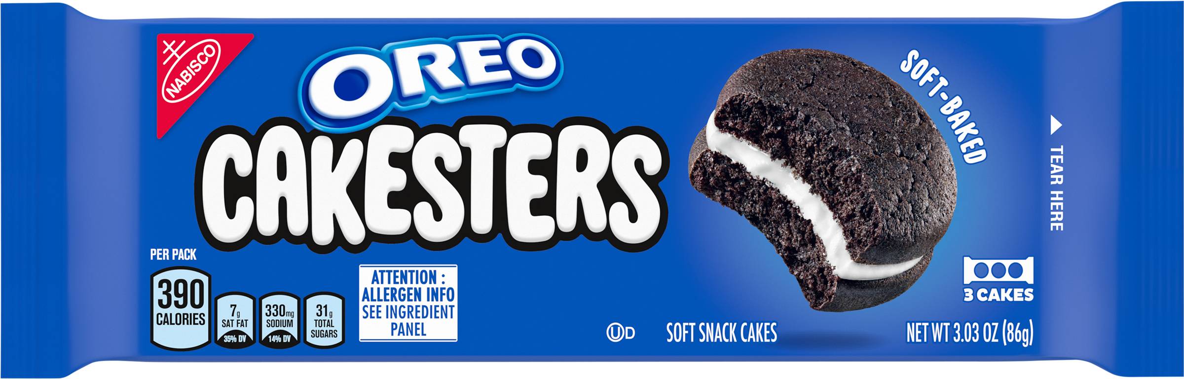 Oreo Cakesters Soft Snack Cakes (3.03 oz, 3 ct)