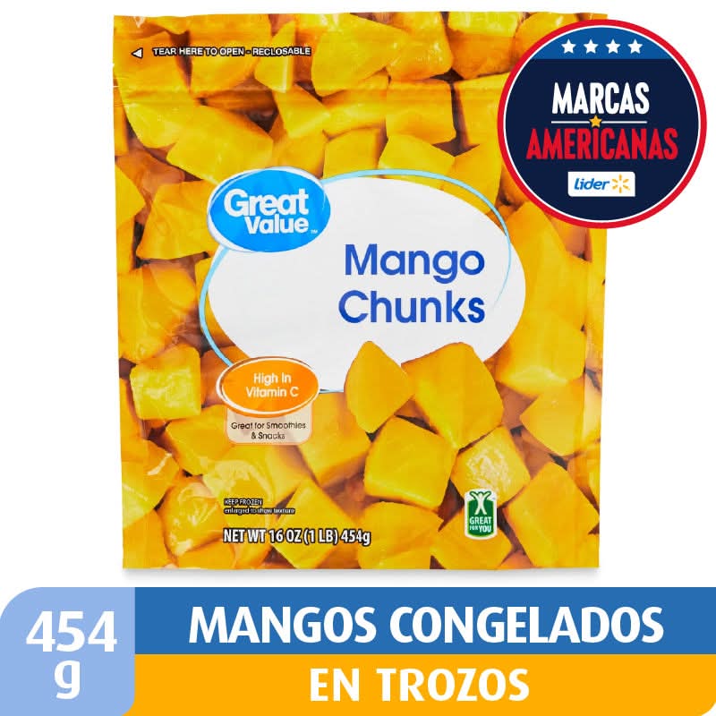 Great Value · Mangos congelados en trozo (454 g)