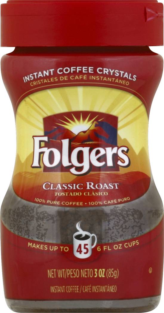 Folgers Classic Roast Instant Coffee Crystals (3 oz)