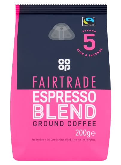 Co-op Fairtrade Espresso Blend Ground Coffee (200g)