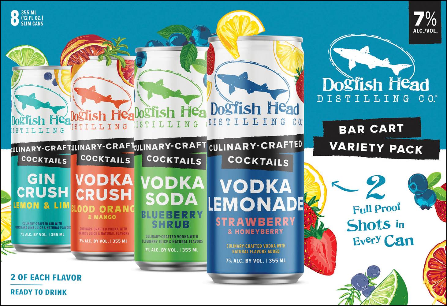 Dogfish Head Culinary Crafted Cocktails Bar Cart Variety Liquor (12 fl oz, 8 ct)