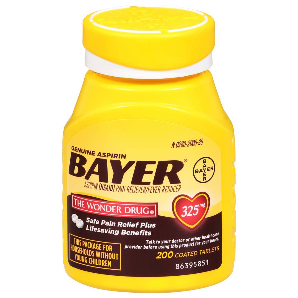 Bayer Genuine Aspirin 325 mg Coated Tablets (4.8 oz)