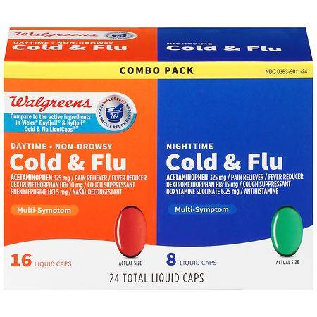 Walgreens Daytime & Nighttime Cold & Flu Liquid Capsules