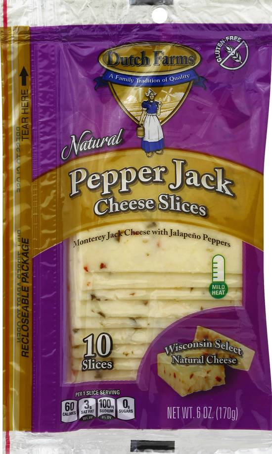 Dutch Farms Natural Pepper Jack Cheese Slices (10 ct)