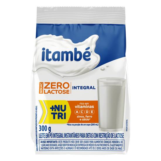 Itambé leite em pó integral sem lactose instantâneo (300g)