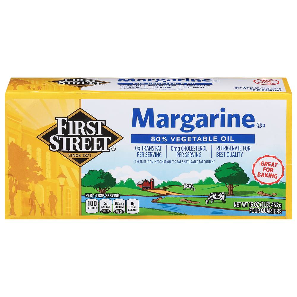 First Street 80% Vegetable Oil Margarine Quarters (4 ct)