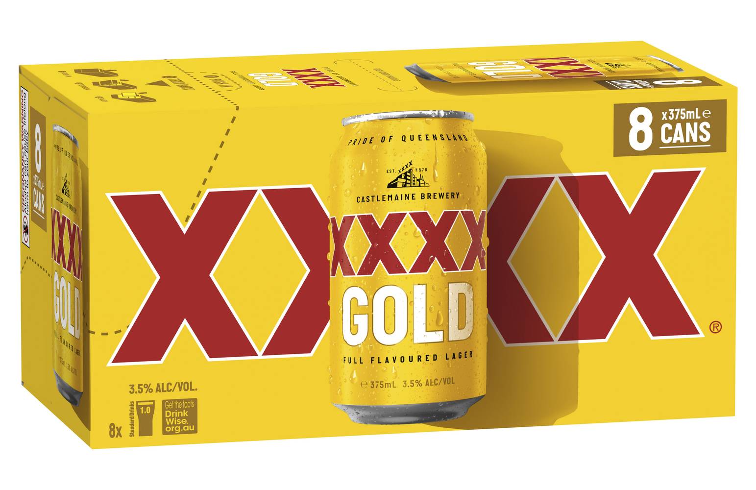 XXXX Gold 8pk Can 375mL x Pack 8