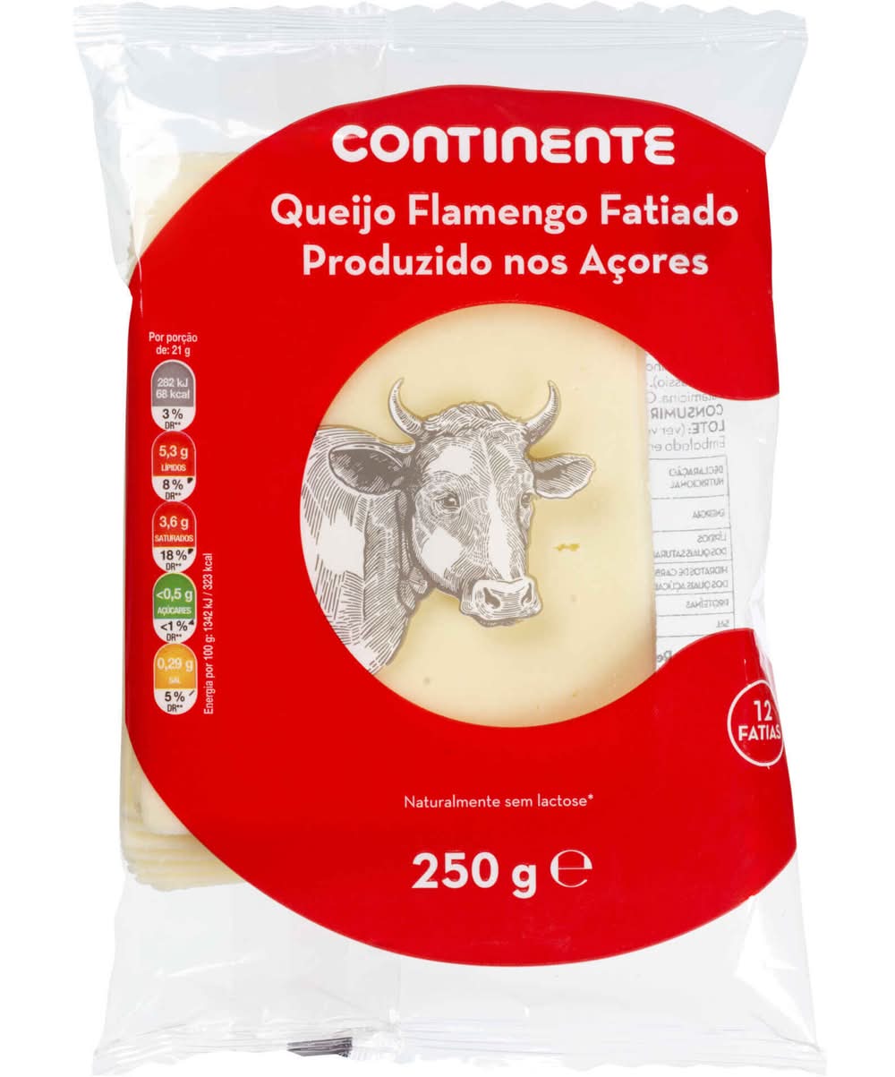 Queijo Flamengo dos Açores Fatiado Continente (emb. 250 gr)