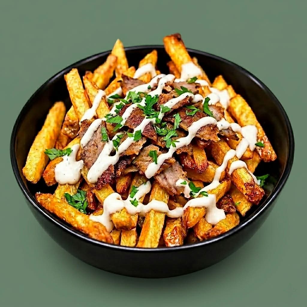 Barquette de Frites fraiche & viande Kebab. 🍟 🧀🍟 🐔🍟