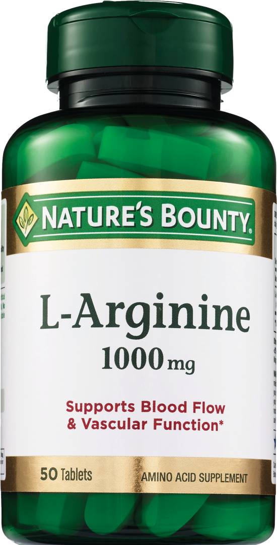 Nature's Bounty L-Arginine Amino Acid Tablets, 50CT