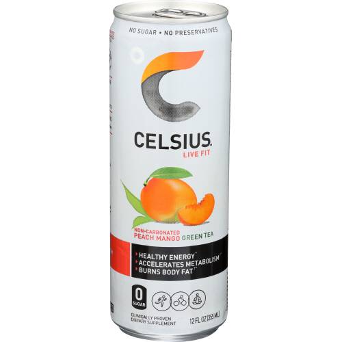 Celsius Peach Mango Green Tea Energy Drink