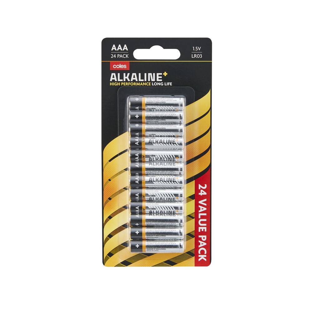 Coles Alkaline Aaa 24 pack