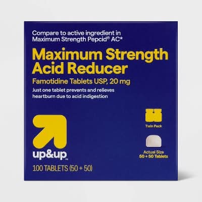 up&up 20 Mg Maximum Strength Acid Reducer Famotidine Tablets (100 ct)