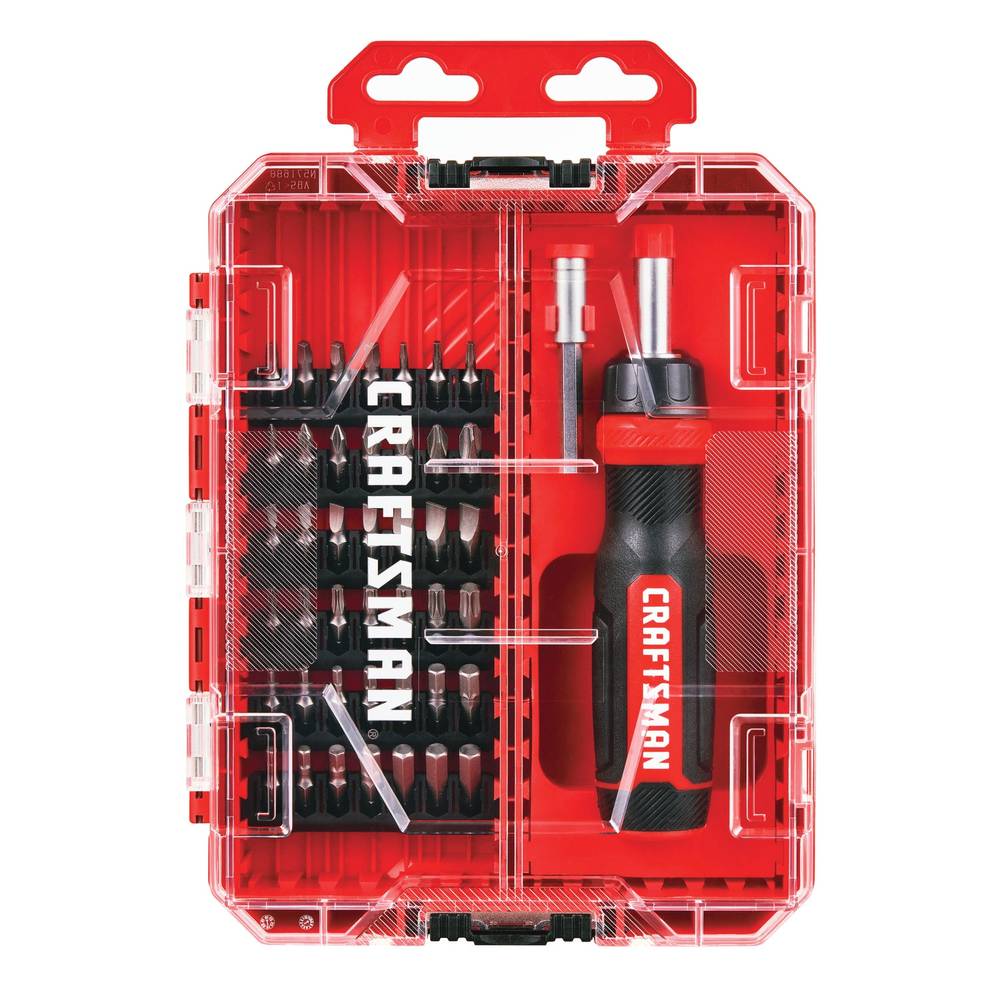 CRAFTSMAN VERSASTACK 44-Piece Bi-material Handle Magnetic Ratcheting Multi-bit Assorted Drive Screwdriver Set | CMHT68017