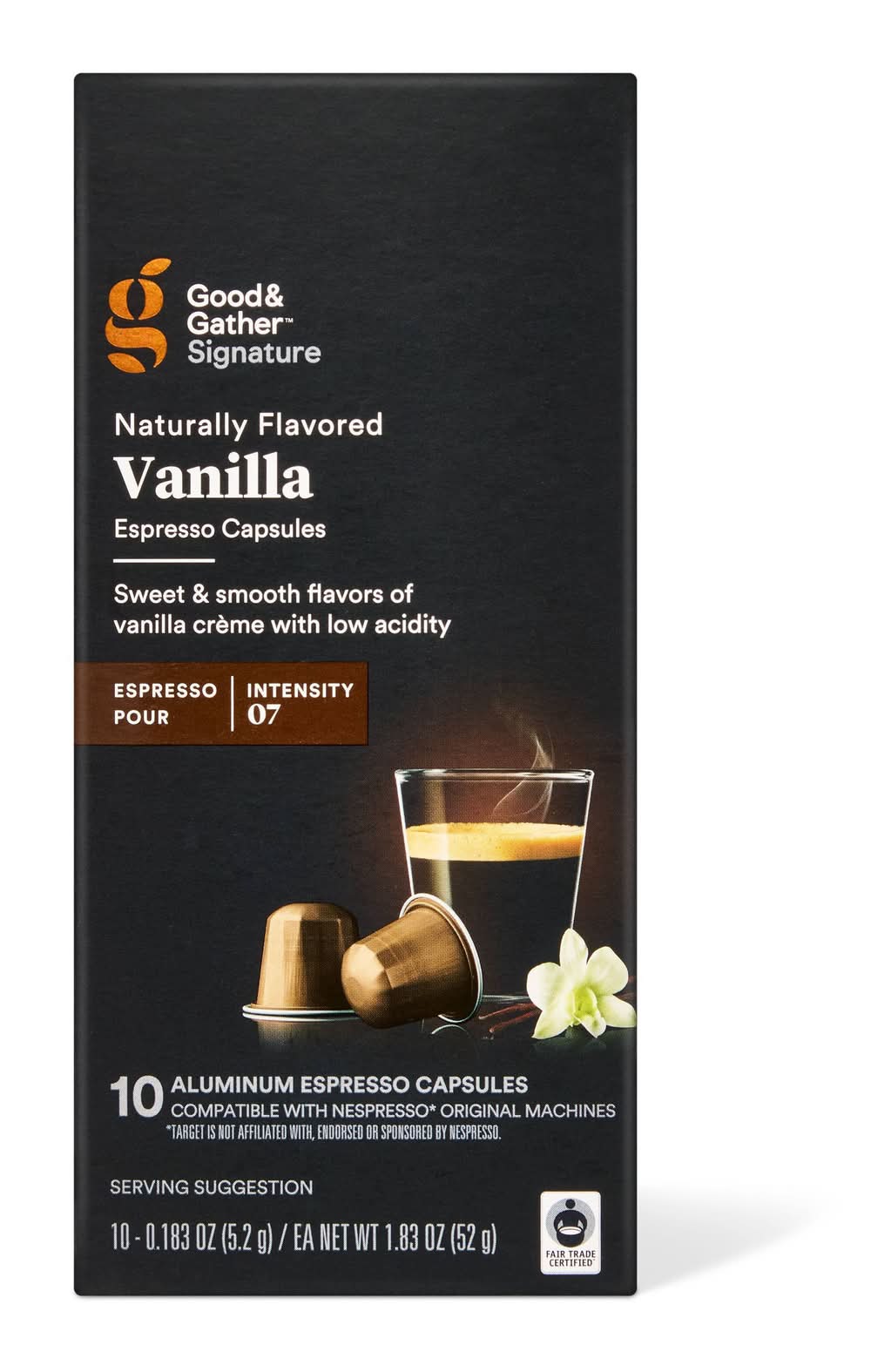 Good & Gather Signature Espresso Roast Coffee Capsules, Vanilla (1.83 oz, 10 ct)