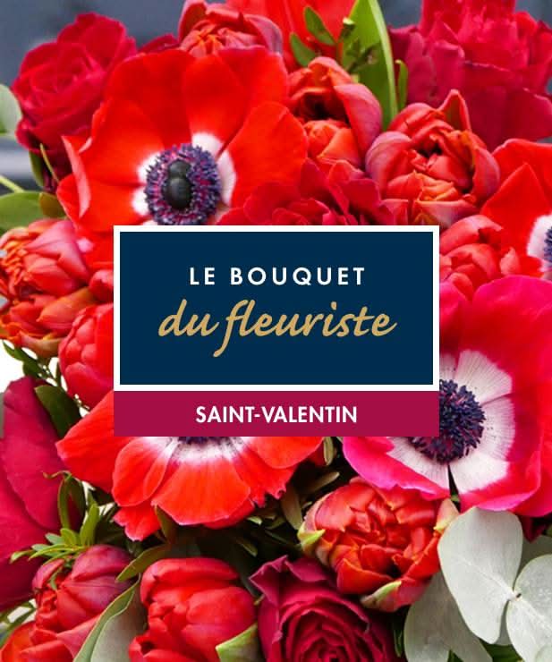 Bouquet du Fleuriste Saint Valentin - tons rouges