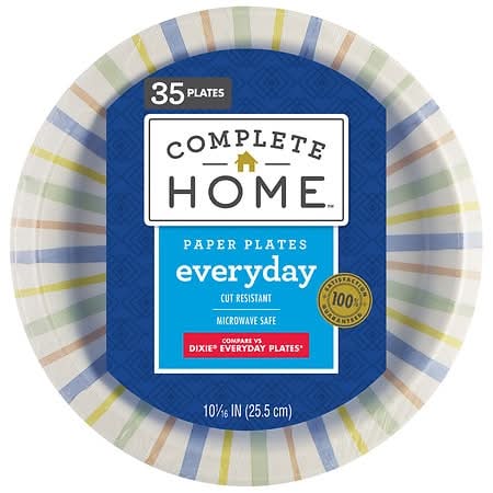 Complete Home Everyday Paper Plates, 10 1/16 in (35 ct)