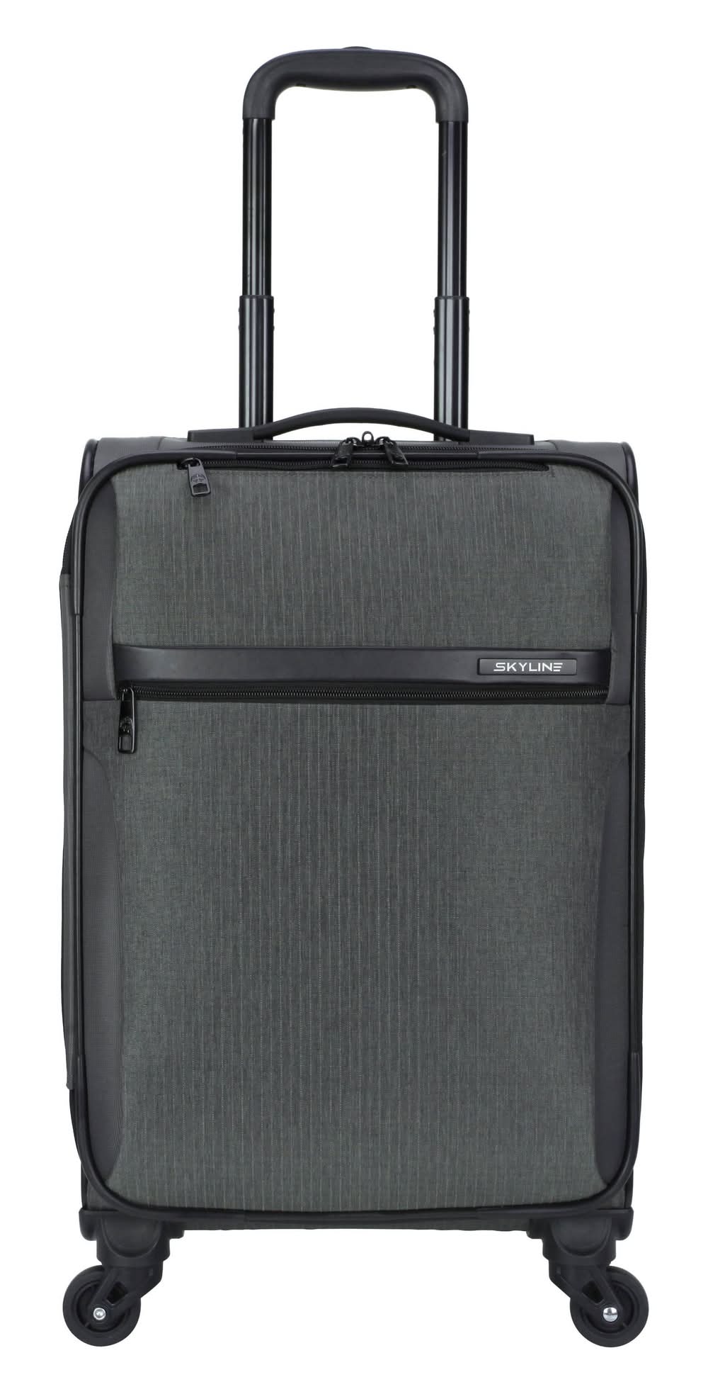 Skyline Softside Carry on Spinner Suitcase 40 lb, Gray Heather