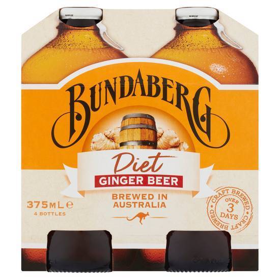 Bundaberg Diet Ginger Beer Each (4 Pack) 375mL