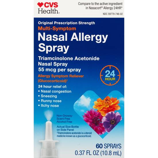 CVS Health 24HR Multi-Symptom Nasal Allergy Spray, 60 Sprays
