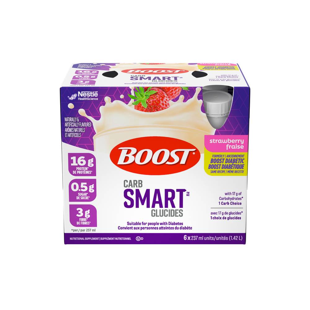 Boost Diabetic Strawberry Nutritional Supplement Drink (6 x 237 ml)