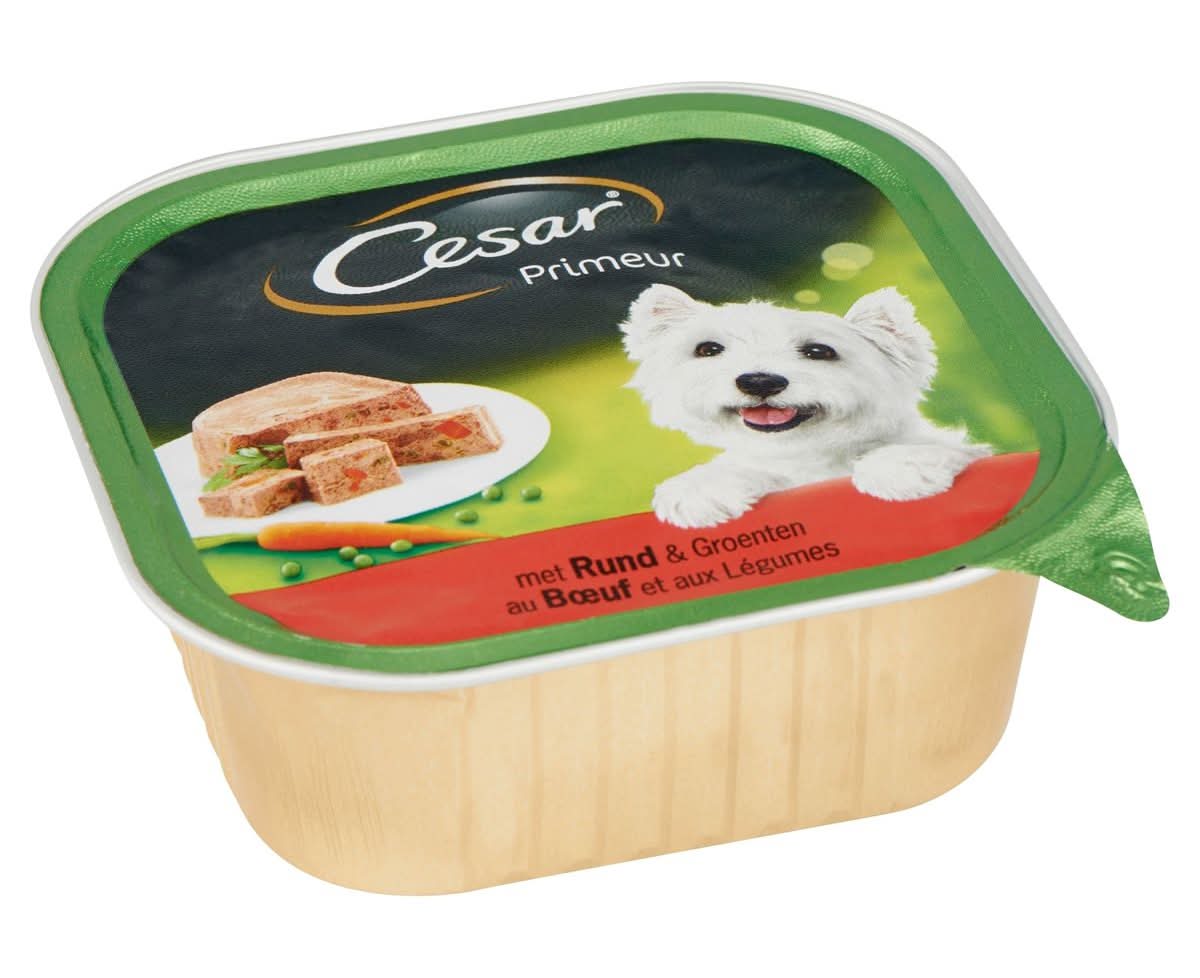 Cesar Primeur Hondenvoeding Kuipjes met Rund & Groenten 300 g