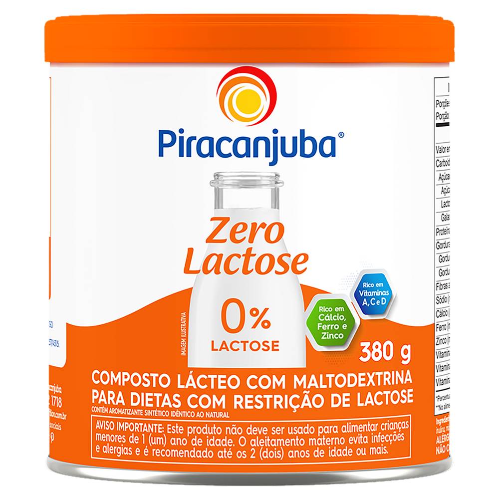 Piracanjuba composto lácteo zero lactose (380 g)