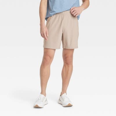 All In Motion Everyday Woven Shorts, Men, L, Tan