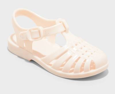 Toddler Sunny Jelly Fisherman Sandals - Cat & Jack™ Pink 9T: Hook and Loop, Flexible Outsole