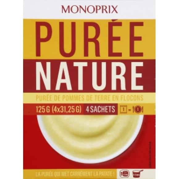 Monoprix Purée Nature Les 4 Sachets De 31,25 G