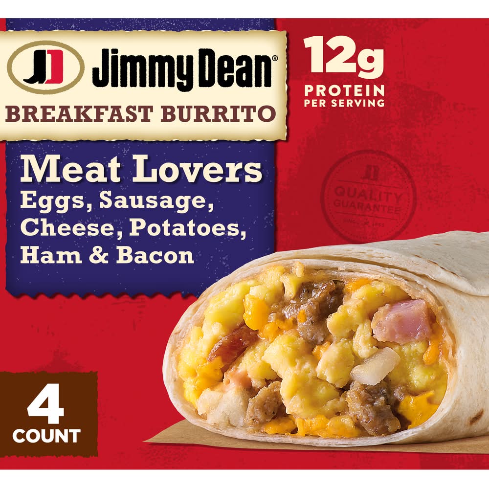 Jimmy Dean Meat Lovers Breakfast Burritos (17 oz, 4 ct)