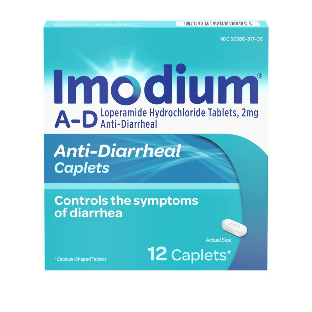 Imodium A-D Anti-Diarrheal Caplets Loperamide Hydrochloride (12 ct)