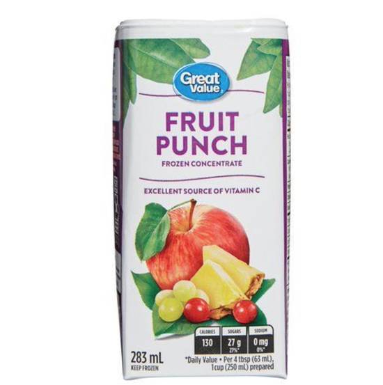 Great Value Fruit Punch Frozen Concentrate (283 ml)