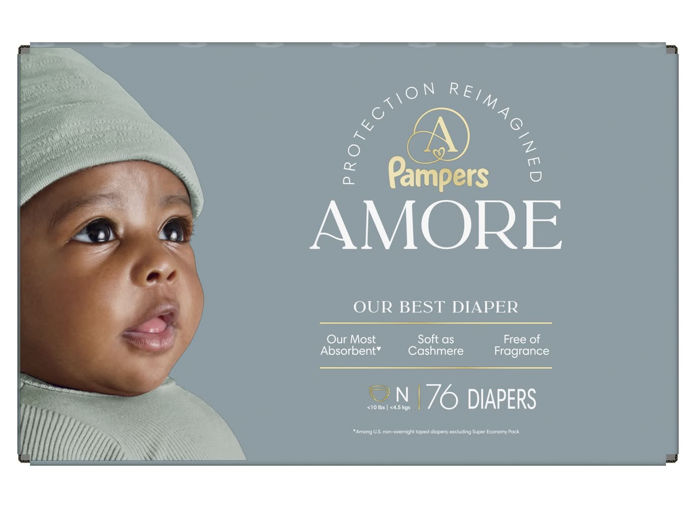 Pampers Amore Disposable Diapers, Newborn (76 ct)