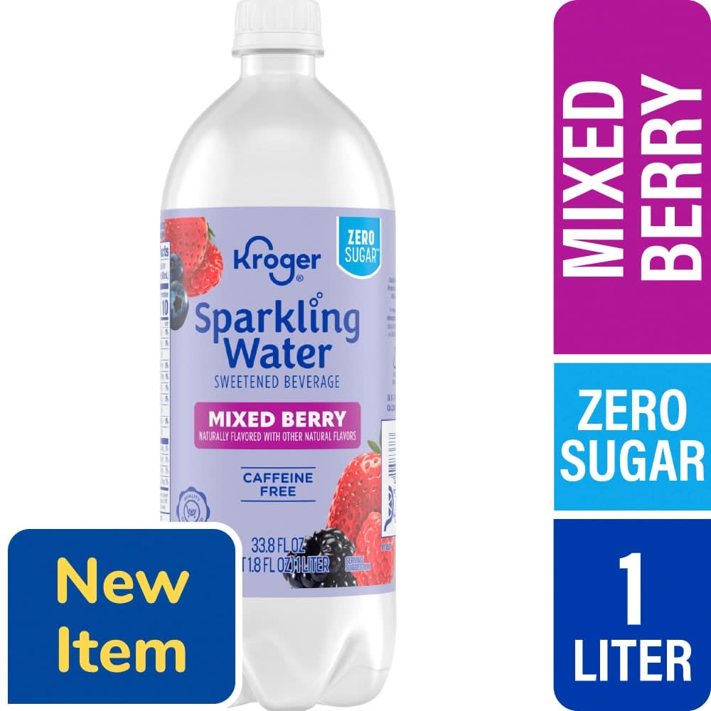 Kroger Zero Sugar Sparkling Water, Mixed Berry (33.8 fl oz)
