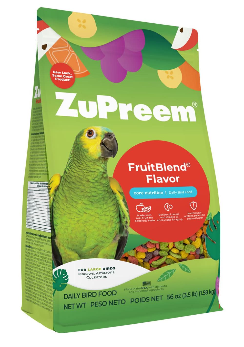 ZuPreem FruitBlend Flavour Large Bird Food, 3.5 lb
