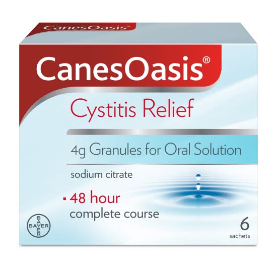CanesOasis Cranberry, Cystitis Relief 4g Granules For Oral Solution (6 pack)