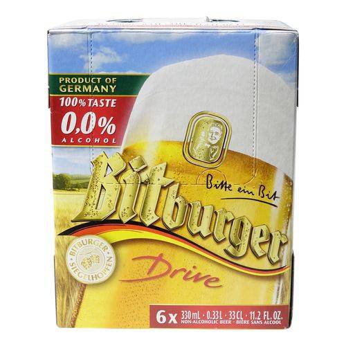 Bitburger Non Alcoholic Beer (6 x 355 ml)