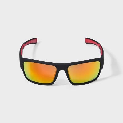All In Motion Rubberized Plastic Wrap Sport Sunglasses, Men, Black
