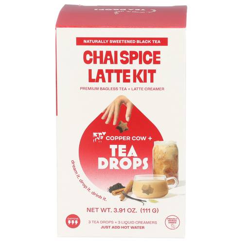 Tea Drops Chai Spice Premium Bagless Black Tea Latte Kit