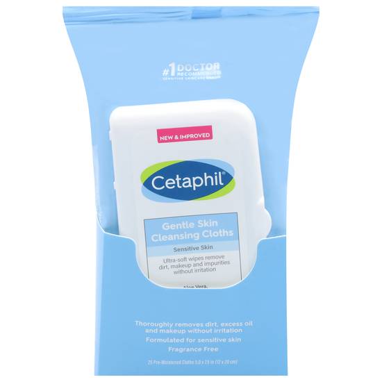 Cetaphil Sensitive Skin Cleansing & Makeup Unscented Cloths (25 ct)