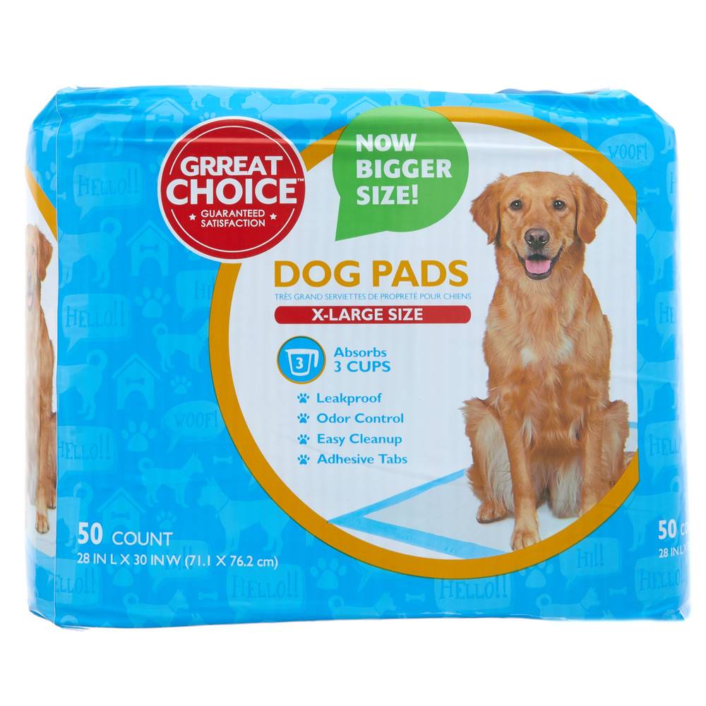 Great Choice X-Large Dog Pads - 28\"L x 30\"W (Size: 50 Count)