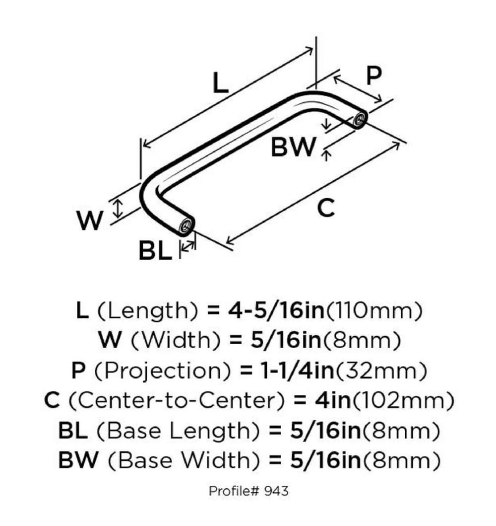 Amerock Allison Contemporary Arch Cabinet Pull 4 In. Brushed Chrome Silver 1 Pk