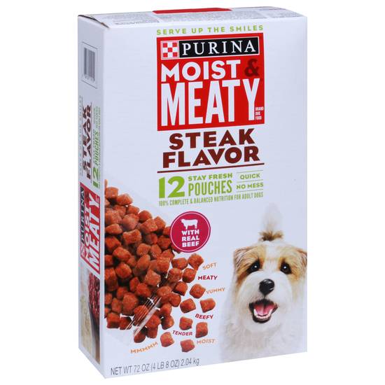 Purina Moist & Meaty Steak Flavor Wet Dog Food