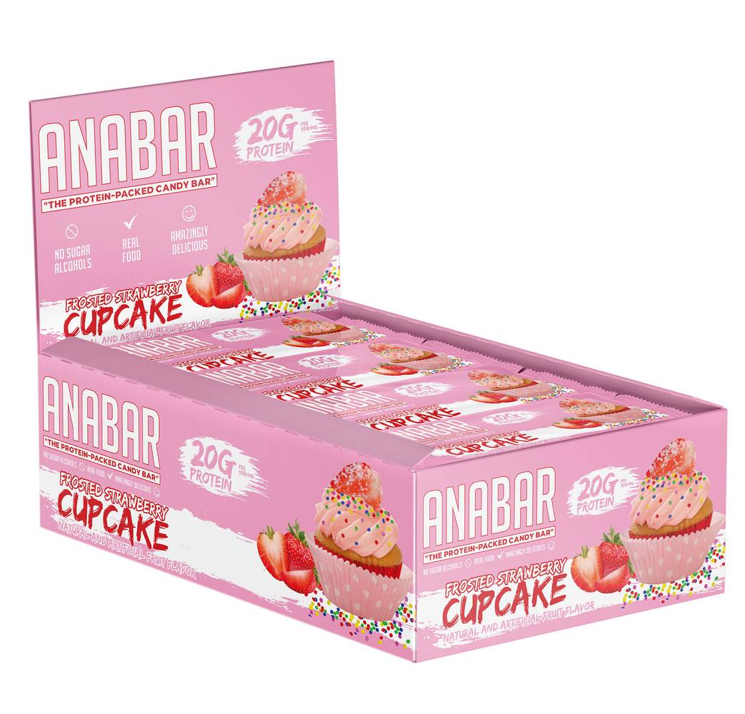 Anabar The Protein-Packed Candy Bar, Strawberry Cupcake (65 g, 12 ct)