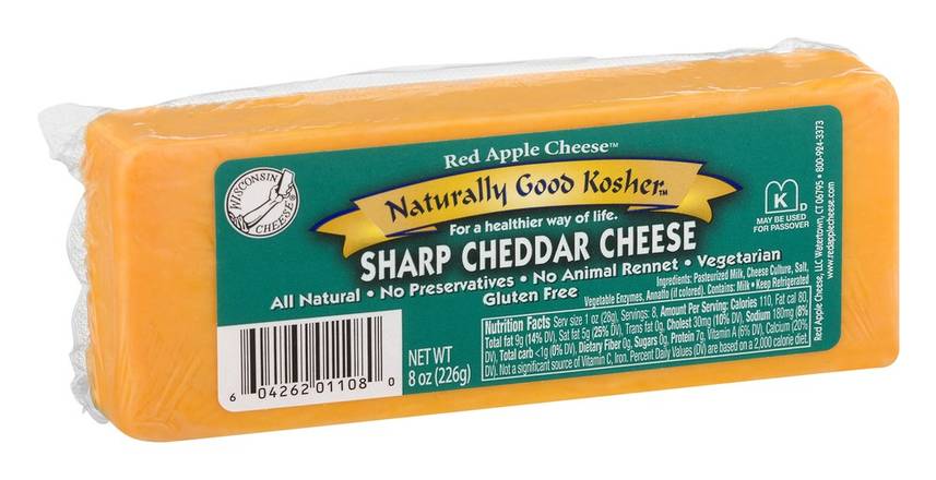 Naturally Good Kosher Sharp Cheddar Cheese (8 oz)